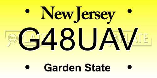 G48UAV New Jersey License Plate