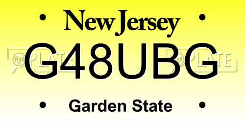 G48UBG New Jersey License Plate