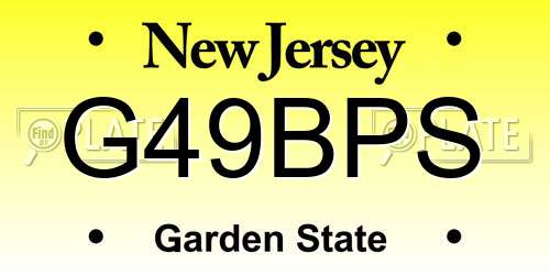 G49BPS New Jersey License Plate