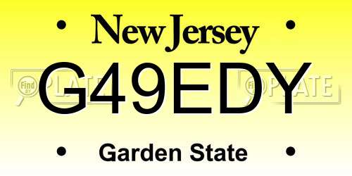 G49EDY New Jersey License Plate