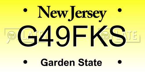 G49FKS New Jersey License Plate