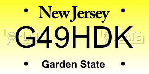 G49HDK New Jersey License Plate