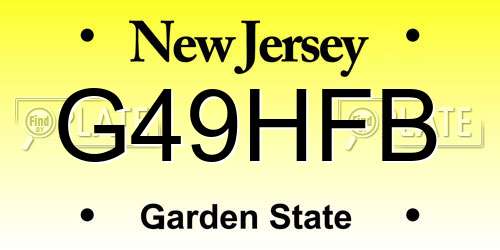 G49HFB New Jersey License Plate