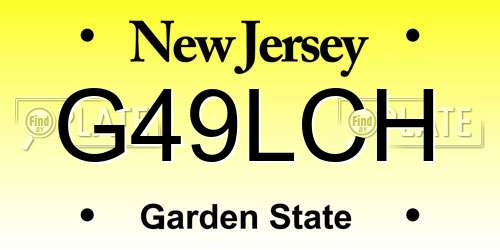 G49LCH New Jersey License Plate