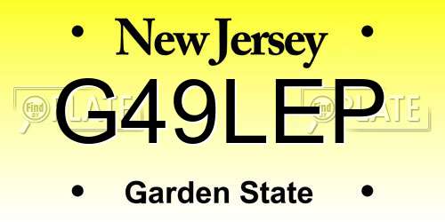 G49LEP New Jersey License Plate