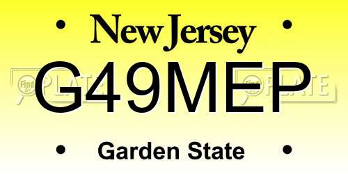 G49MEP New Jersey License Plate