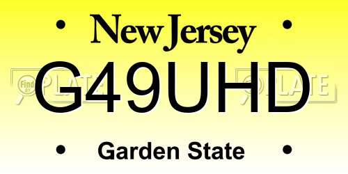 G49UHD New Jersey License Plate