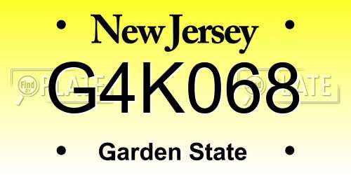 G4K068 New Jersey License Plate