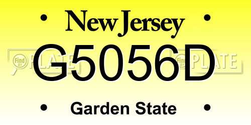 G5056D New Jersey License Plate