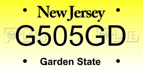 G505GD New Jersey License Plate