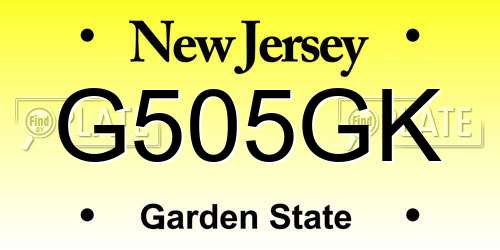 G505GK New Jersey License Plate