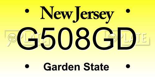G508GD New Jersey License Plate