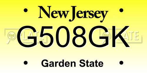 G508GK New Jersey License Plate