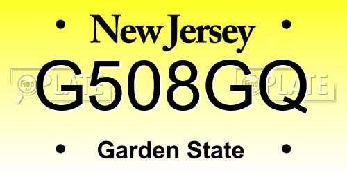 G508GQ New Jersey License Plate
