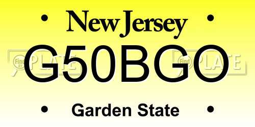 G50BGO New Jersey License Plate