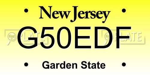 G50EDF New Jersey License Plate