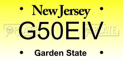 G50EIV New Jersey License Plate