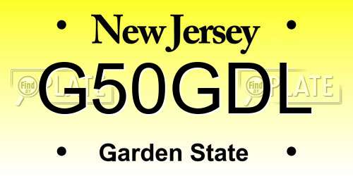 G50GDL New Jersey License Plate