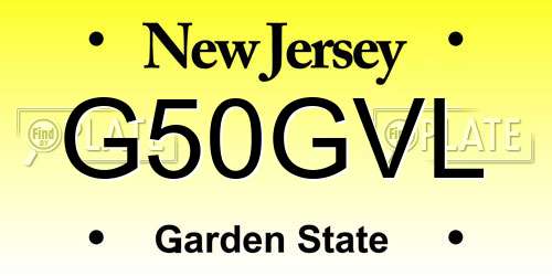 G50GVL New Jersey License Plate