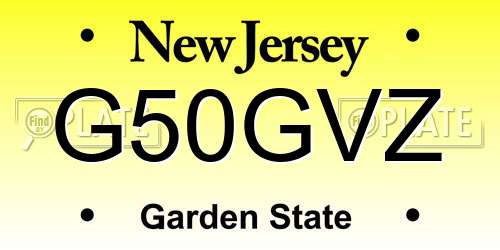 G50GVZ New Jersey License Plate