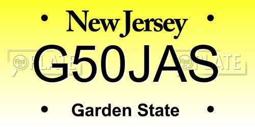 G50JAS New Jersey License Plate