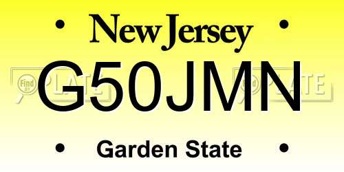 G50JMN New Jersey License Plate