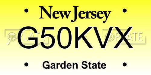 G50KVX New Jersey License Plate