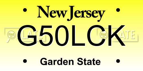 G50LCK New Jersey License Plate