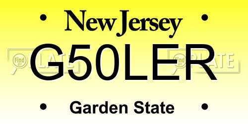G50LER New Jersey License Plate