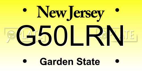 G50LRN New Jersey License Plate