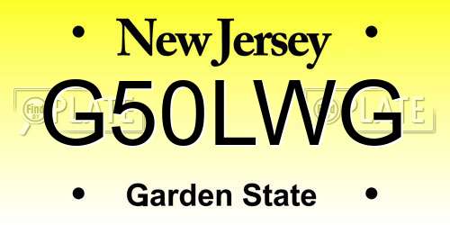 G50LWG New Jersey License Plate