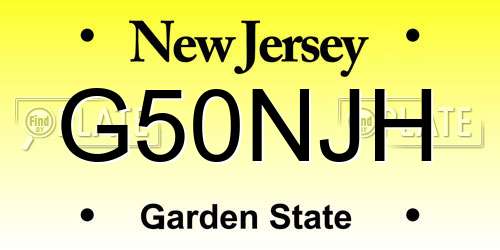G50NJH New Jersey License Plate