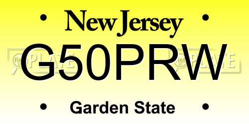 G50PRW New Jersey License Plate
