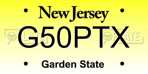 G50PTX New Jersey License Plate