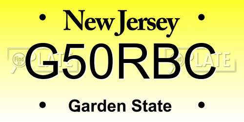 G50RBC New Jersey License Plate