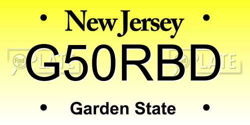 G50RBD New Jersey License Plate