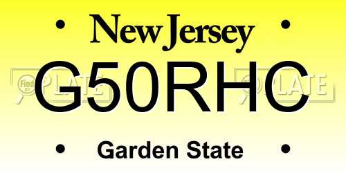 G50RHC New Jersey License Plate
