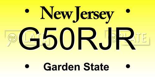 G50RJR New Jersey License Plate