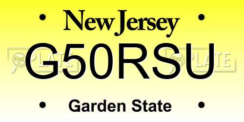 G50RSU New Jersey License Plate