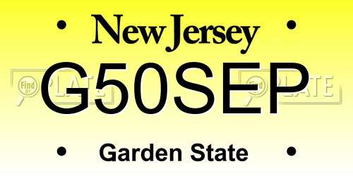 G50SEP New Jersey License Plate