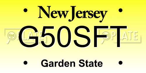 G50SFT New Jersey License Plate