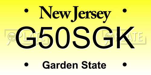 G50SGK New Jersey License Plate