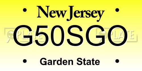G50SGO New Jersey License Plate
