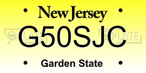 G50SJC New Jersey License Plate