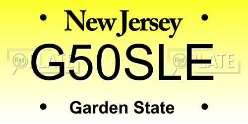 G50SLE New Jersey License Plate