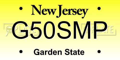 G50SMP New Jersey License Plate