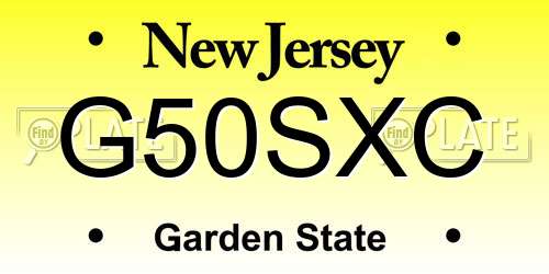 G50SXC New Jersey License Plate
