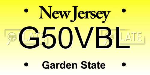 G50VBL New Jersey License Plate