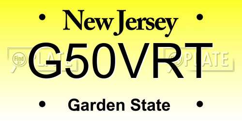 G50VRT New Jersey License Plate