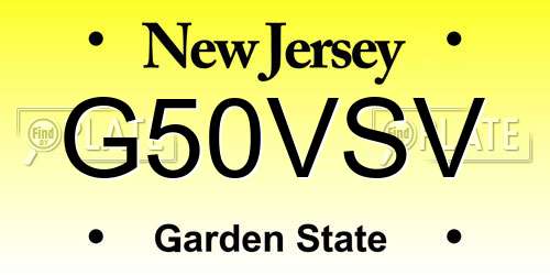 G50VSV New Jersey License Plate